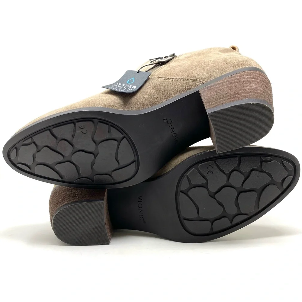 Vionic Waterproof Cecily Stone Suede Ankle Boots